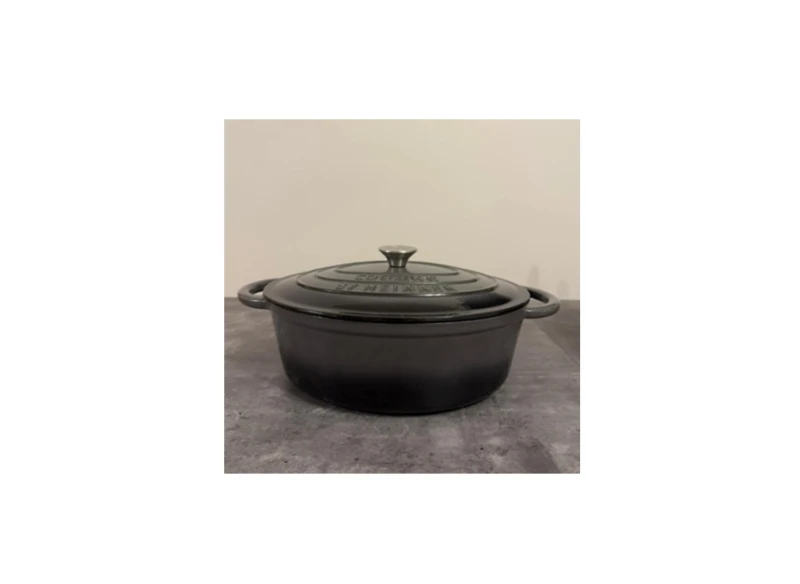 Cratita Heinner Marble Grey Fonta Emailata Ovala +Capac 33x26.5x11.5cm 6l